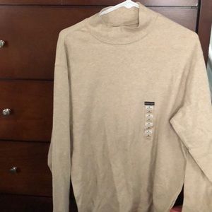 Oatmeal mock neck top